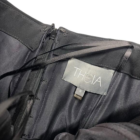 Theia Dress Strapless Full Length Evening Formal Wedding 8 Corset Lined Slimming - Picture 5 of 9